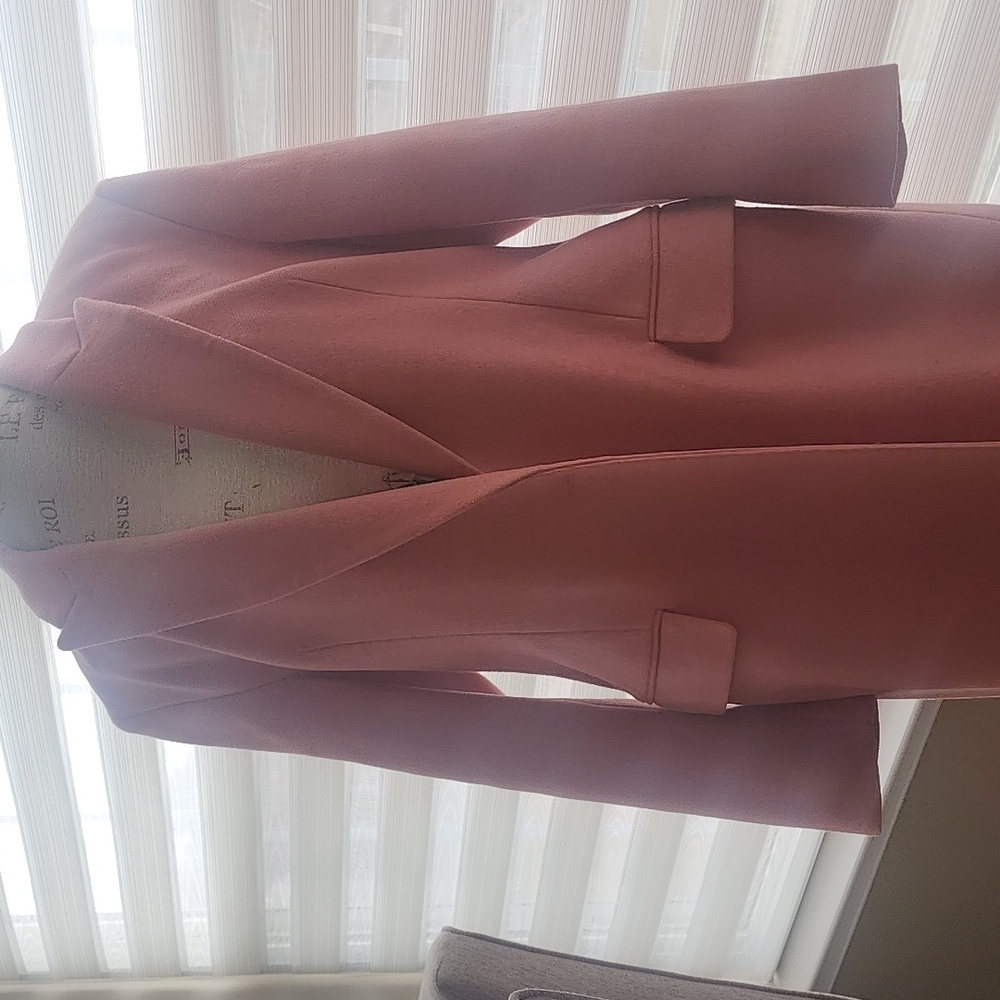 EXPRESS WOOL BLEND PINK STRUCTURED LINED COAT EUC… - image 3